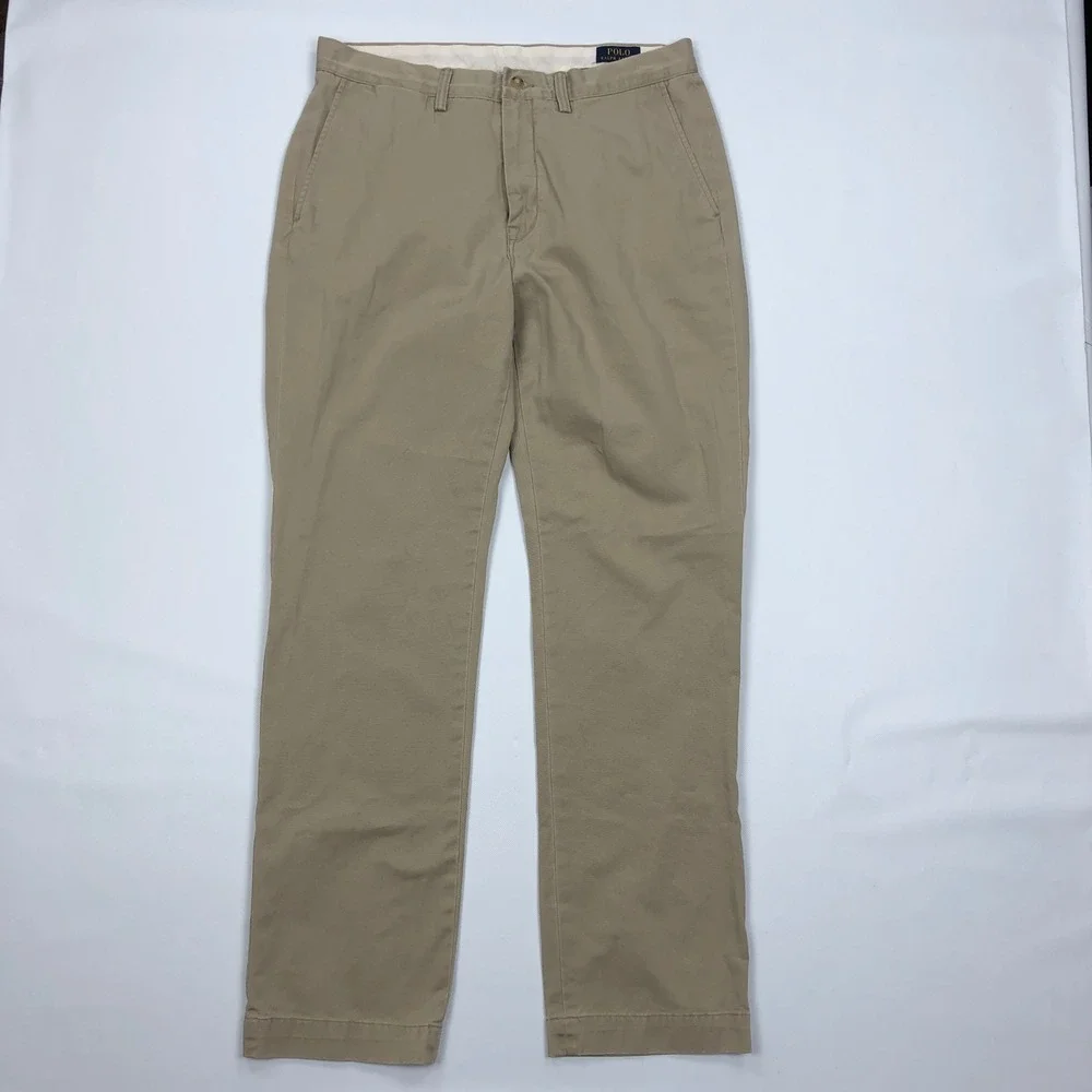 Polo Ralph Lauren Classic Fit Chino Pants Mens 34x34 Tan Khaki Cotton Twill Pony